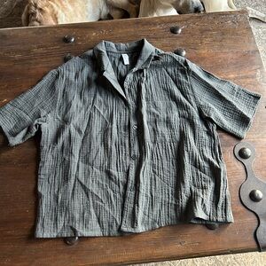 Stars Above Gray Button Down Shirt